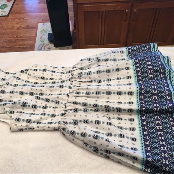 RNB large dress blue white teal scoop full skirt easy care - Picture 2 of 8